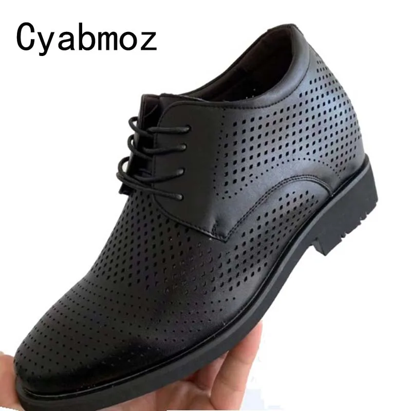 Сандалии мужские классические из дышащей кожи на невидимом каблуке 9 см|Туфли| |