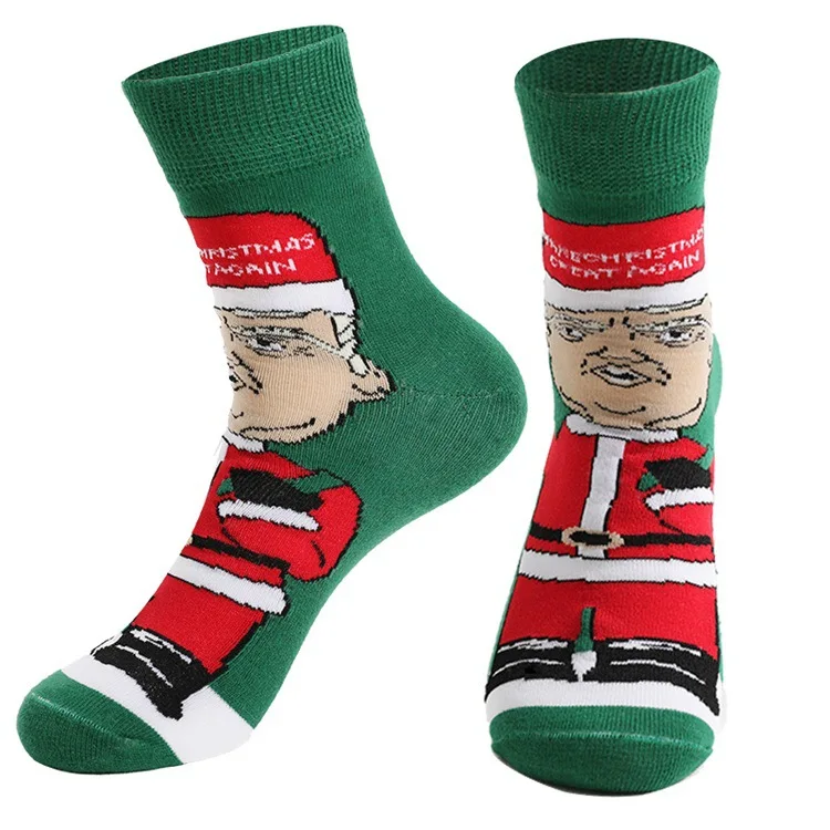 1 пара забавные носки с принтом Дональда Трампа для детей и взрослых | Женская