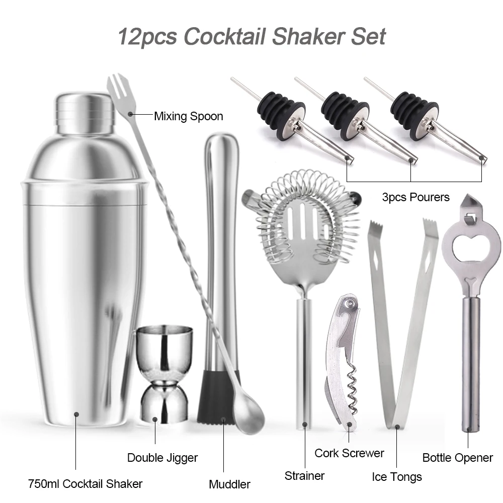 Набор коктейльных шейкеров 12 шт. 750 мл | Спорт и развлечения