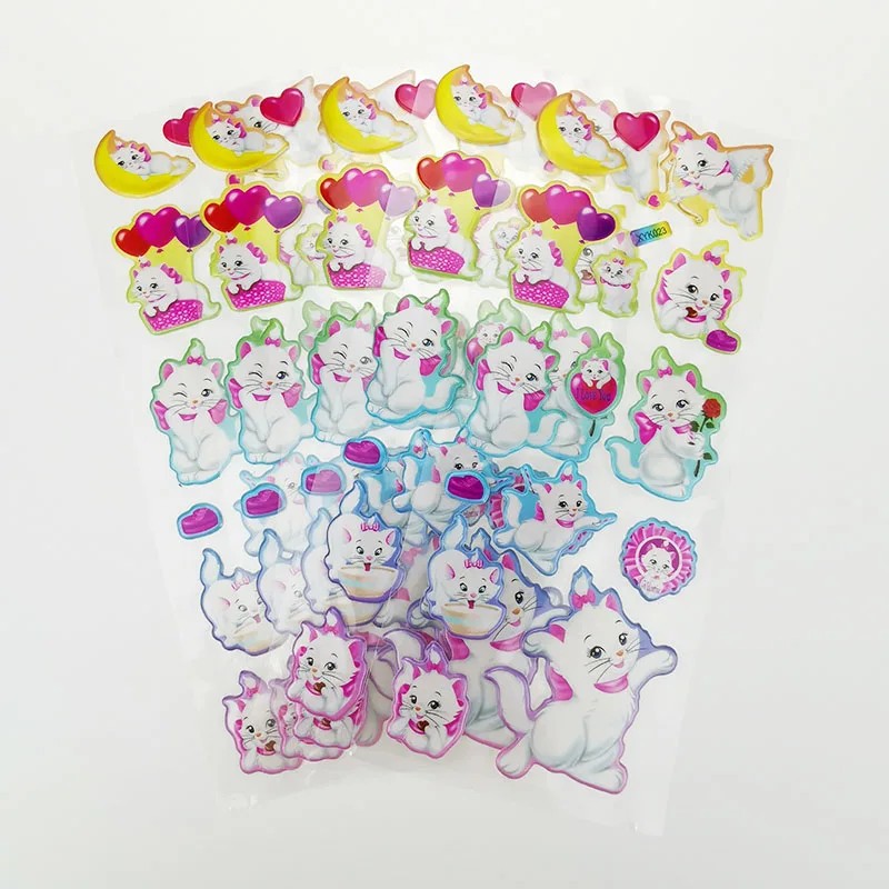Супер мульти дизайн 3D пышный пузырь мультфильм Принцесса Кошка наклейки фрукты
