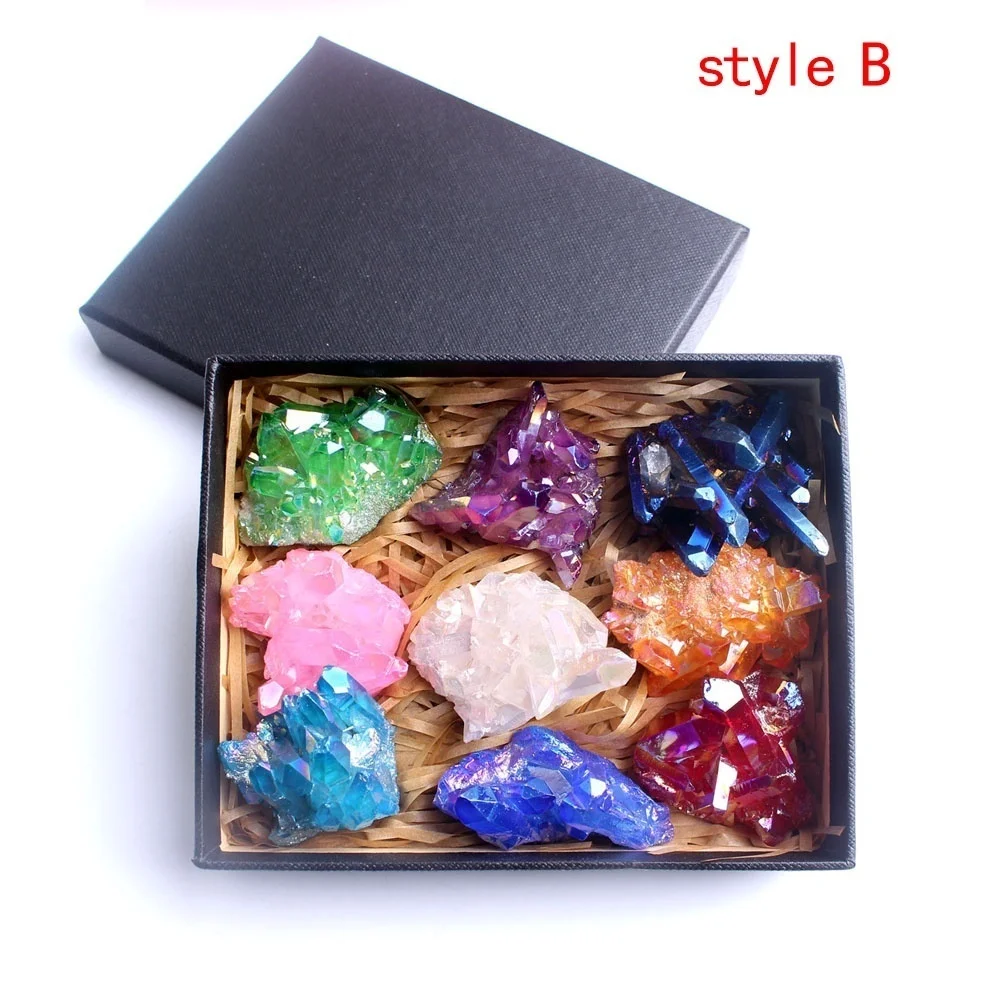 Новый гальванический Кристалл кварц кластера Vug красный 7 Чакра рокстоун