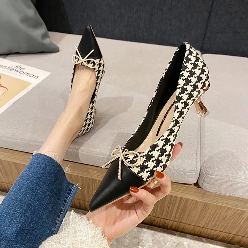 

2021 Ladies High Heels Fashion Shallow Mouth Stiletto High Heels Spring and Autumn New Pointed High Heels Office Women's Shoes
