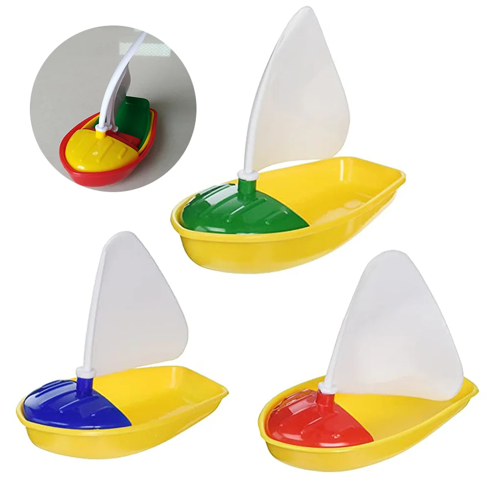 

1 Set 3pcs Mini Sailing Boat Toys Kids Bath Toys Bathtub Toys for Children Todders Kids (Assorted Color, Small + Middle