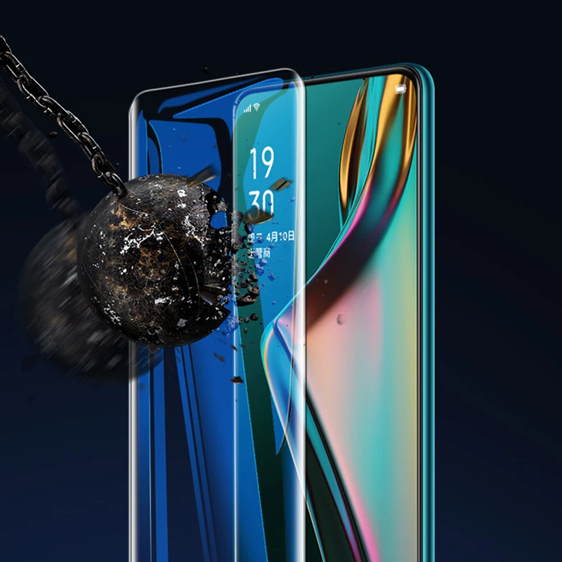Закаленное стекло Lamorniea для Oppo realme X2 X 5 Pro Q XT 5s 6 A5S AX5S Reno 2 Z УФ-клей жидкий | Мобильные