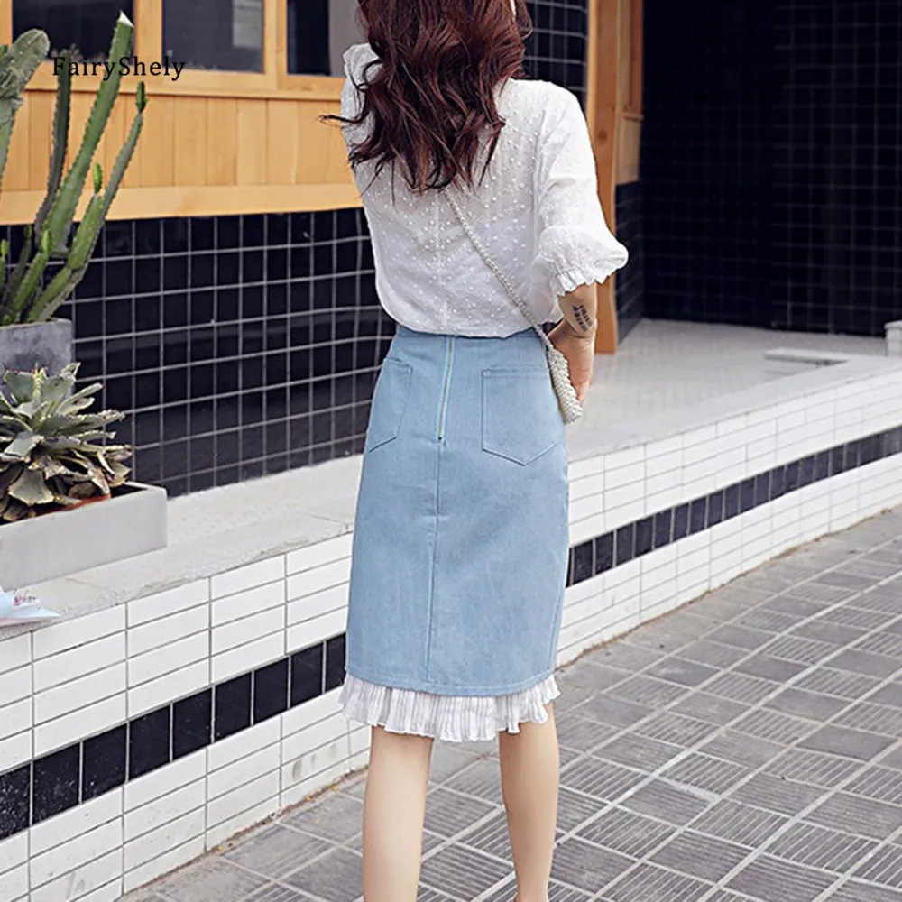 

Fairyshely Korean Chiffon shirt Skirt 2-piece set Women 2021 Spring Summer High Waist Fashion Casual Skirt Shirt Suit Female