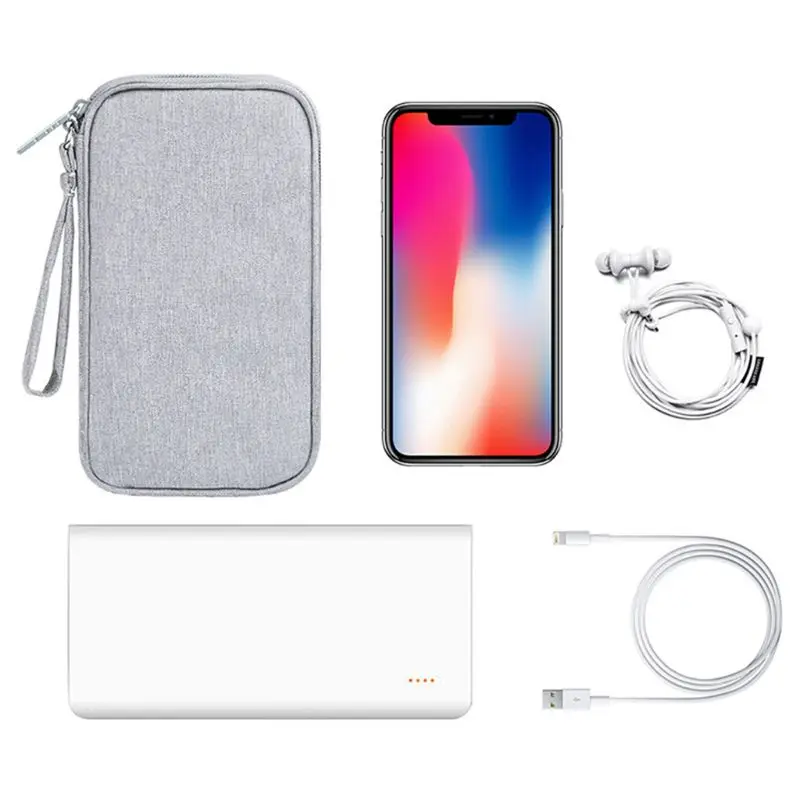 

Durable Polyester Power Bank Pouch Storage Bag Mini Protable Travel Protective Carrying Case Pack for Earphone Cellphones Data