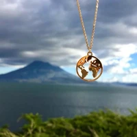 yun ruo protect the earth pendant necklace rose gold color fashion titanium steel woman jewelry gift never fade drop shipping