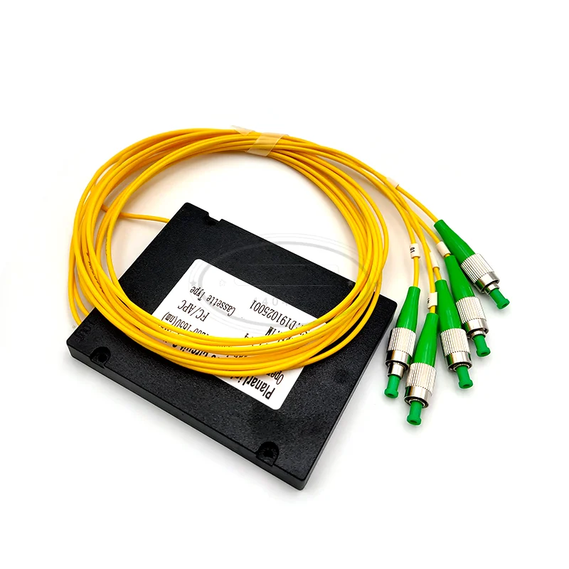 FC APC 1x4 Волоконно-Оптический Сплиттер PLC одномодовый с разъемом FTTH ABS оптический