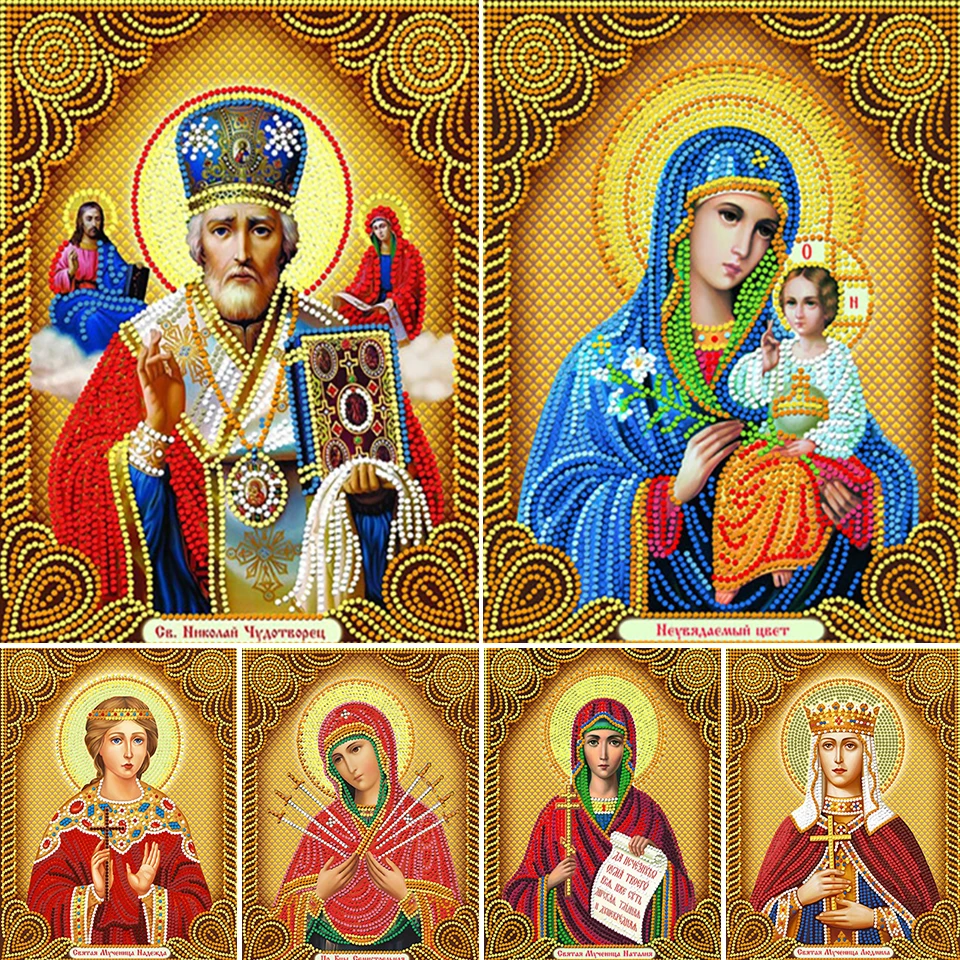 

Sale 5D DIY Diamond Painting Religion Icons Cross Stitch Kit Full Drill Embroidery Mosaic Art Picture of Rhinestone Home Decor