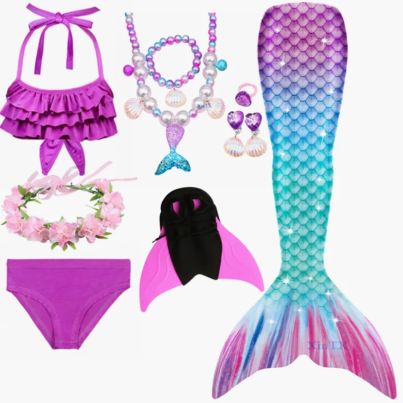 Детский причудливый хвост Русалочки с моноластом для девочек|Костюмы девочек| |