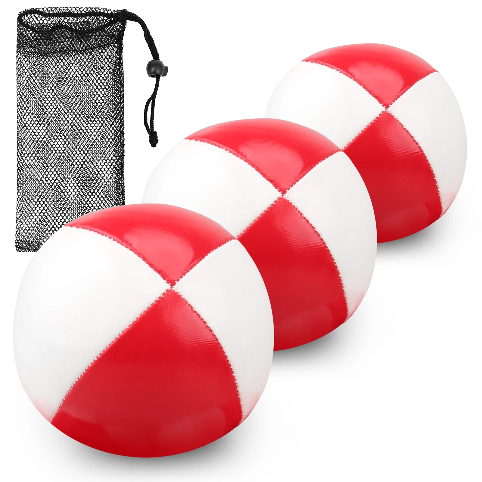 

3pcs PU Acrobatics Balls Fun Juggling Balls Fine Stitching Balls Kids Interactive Balls for Children Red and White