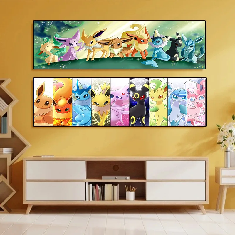 

Pokemon Anime Canvas Painting Pikachu Bulbasaur Charmander Squirtle Poster Wall Art Mural Picture Kids Room Home Decor Cuadros