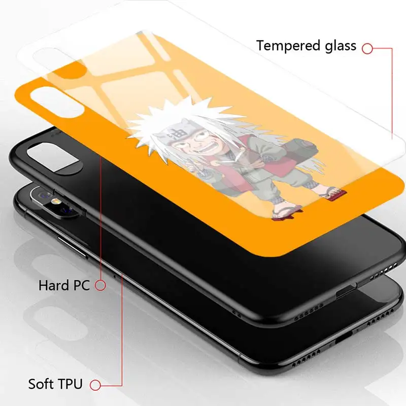 

Phone Case For iPhone 11 Pro XS Max XR X Cover For iPhone 12 Pro 7 8 Plus SE 2020 Glass Shell Funda Naruto Sasuke