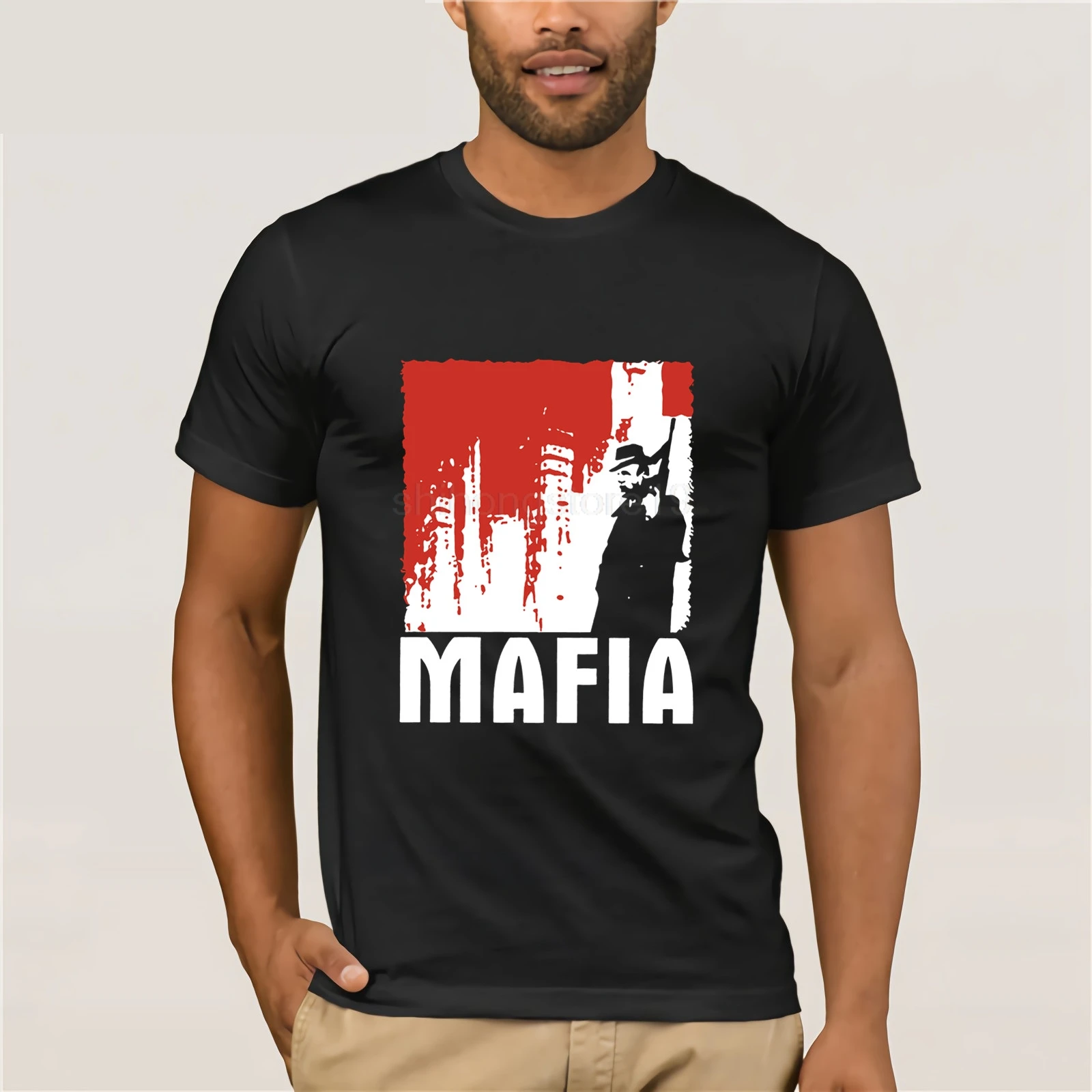 Онлайн магазин рубашек Мужская футболка с круглым вырезом Mafia 1 The City Of Lost Heaven