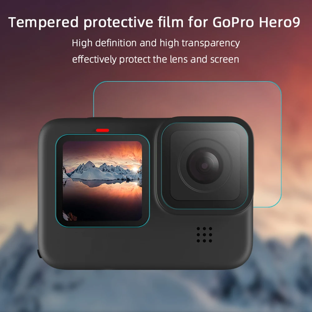 

Защитный чехол для экрана из закаленного стекла для GoPro Hero 10 9, Черная защитная пленка для объектива, аксессуары для Gopro 10 Go pro