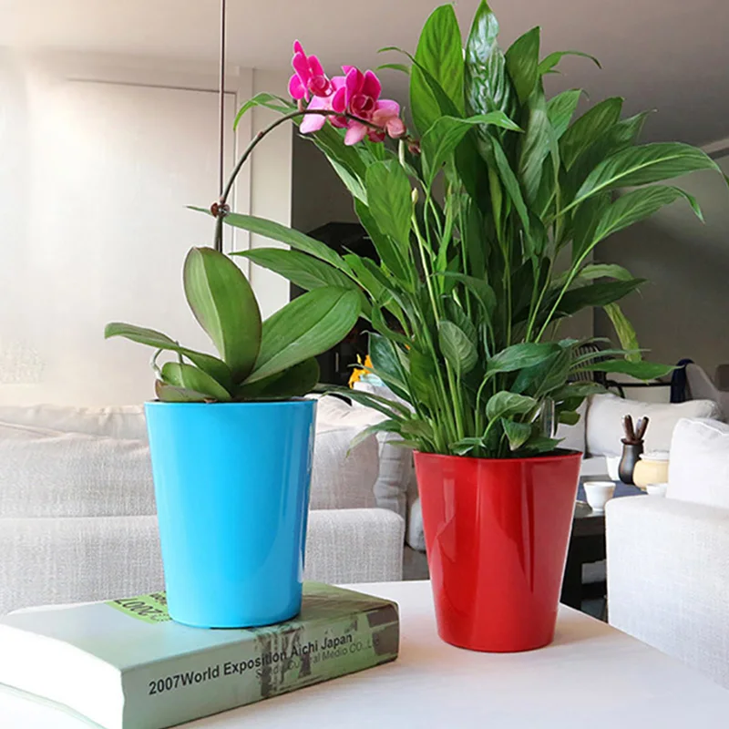 

Automatic Self Watering Flower Planters Pot with Water Level Indicator Home Office Desktop Garden Indoor Green Plant Potted Pots