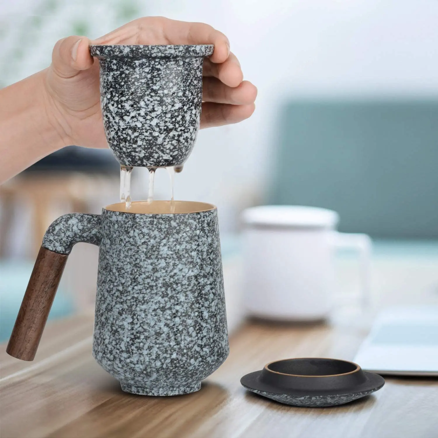 Керамическая кофейная чашка TANGPIN в стиле ретро Офисная для воды фильтр чашки чая