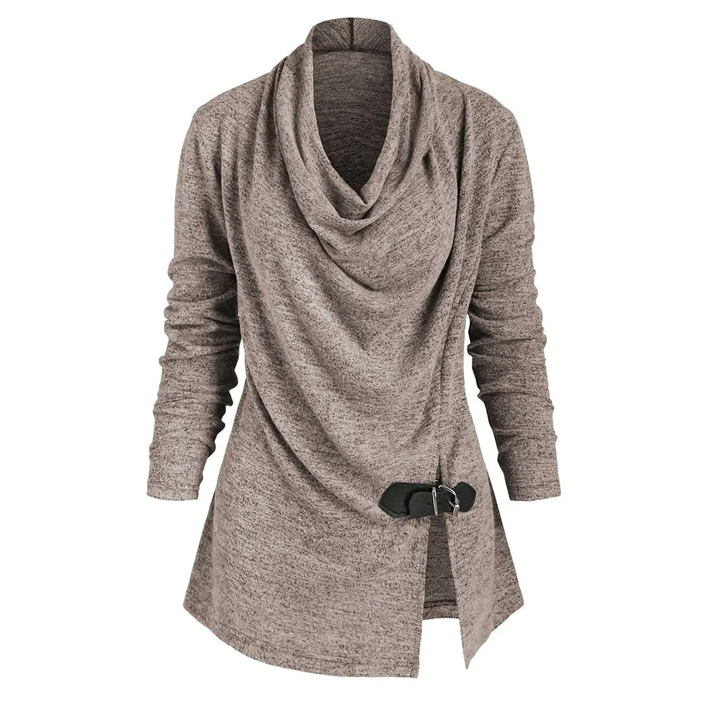 Женская блузка женская одежда осень 2020 однотонная с высоким воротником и длинным