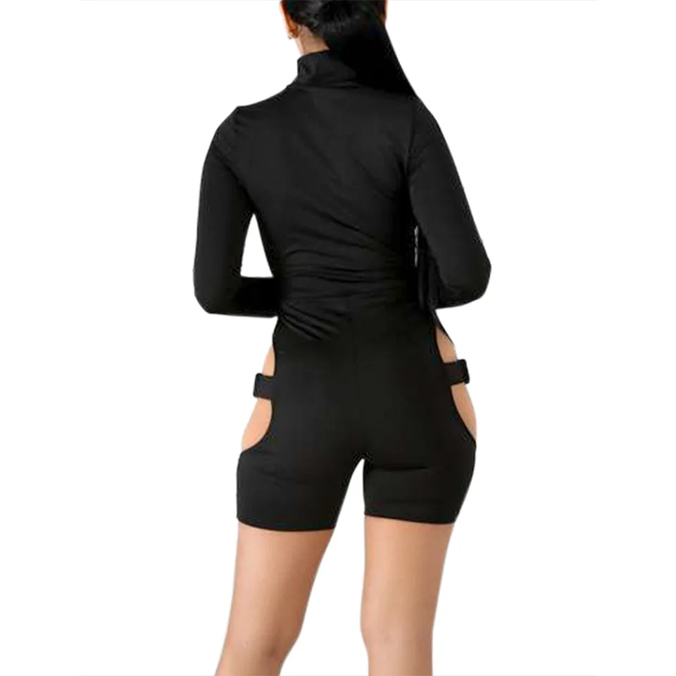 Echoine Summer Tracksuit Women Skinny Sport Playsuit fitness Bodysuit Sexy Rompers Biker Shorts hollow out Club Outfits 2020