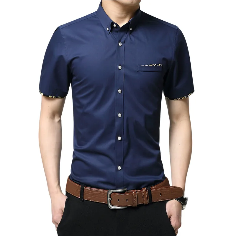 Новое поступление Летняя мода Для мужчин брендовые классические деловые рубашки