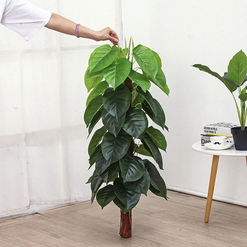 100cm Tropical Monstera Big Artificial Tree Large Fake Plant Plastic Palm Tree Plastic Turtle Leaves For Home Party Office Decor
