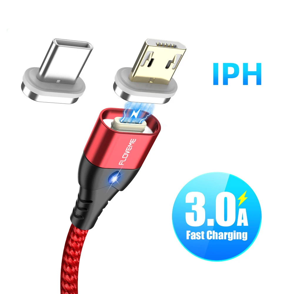 Магнитный зарядный usb-кабель FLOVEME Type-C 3 А для iPhone Samsung Xiaomi | Мобильные телефоны и