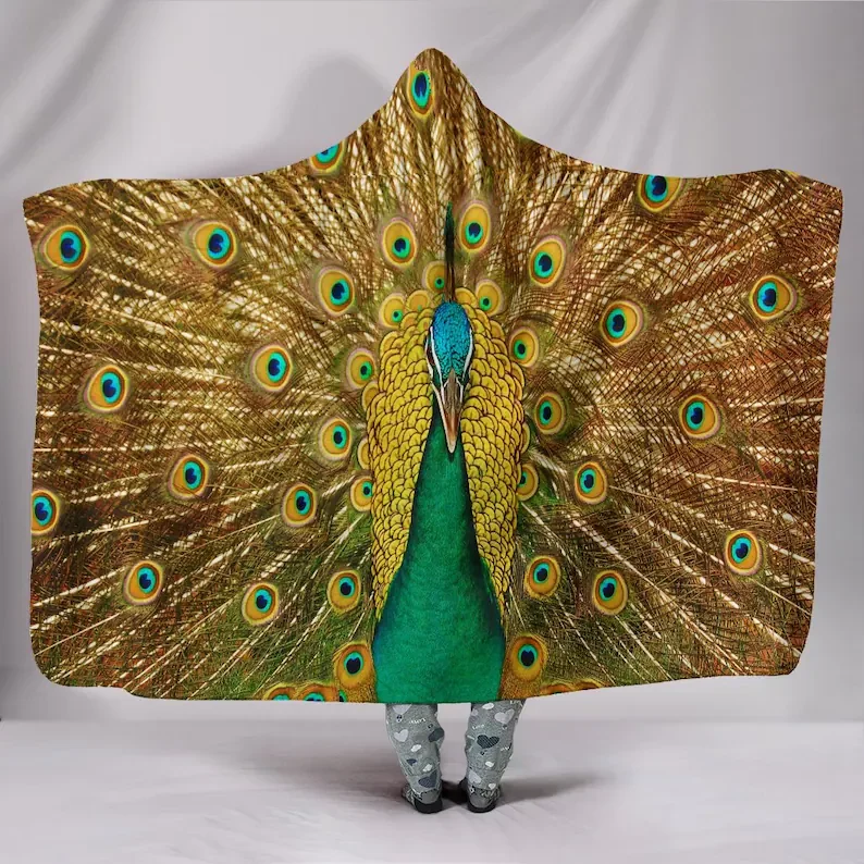 

Hooded Blanket, Golden Green Peacock, Feathers Plumage, Bird Pheasant, Nature Meditation, Animal Birds, Golden Green Feather