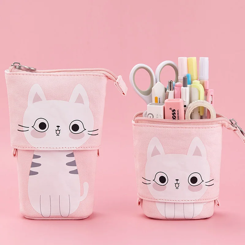 Чехол карандаш Kawaii Cat из парусины милый чехол с единорогом Регулируемый