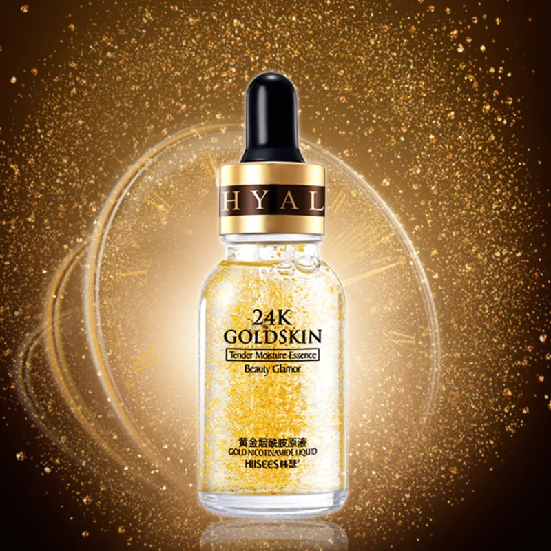 Hllsees 24K Золотая сыворотка нежная увлажняющая эссенция Сыворотка для лица красота