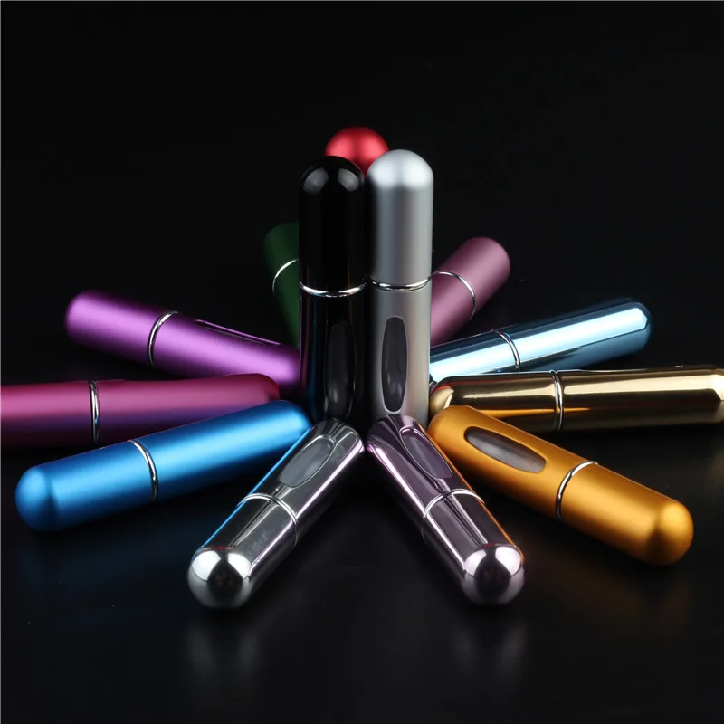 Portable 5 ml Travel Mini Container Aluminum Refillable Perfume Spray Bottle Empty Cosmetic Containers | Красота и здоровье
