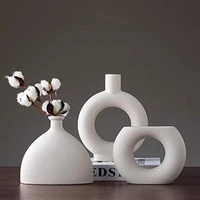 ceramic flower vase abstraction home vase for living room office home table decoration for dried flowers bouquet white