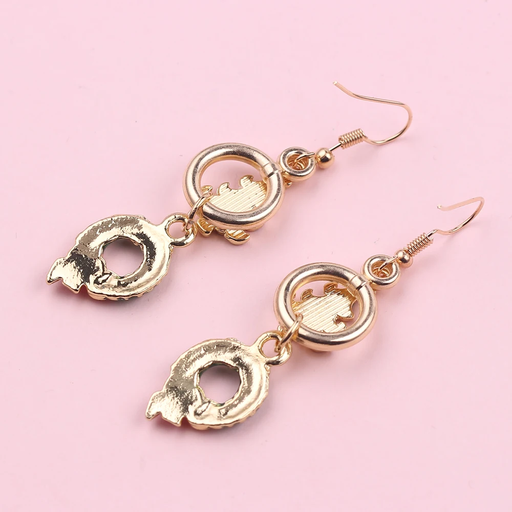 Креативные серьги в виде рождественской елки круглые с подвесками дизайнерские