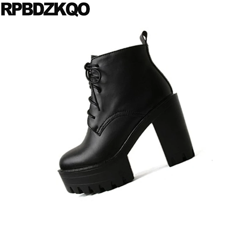 Брендовая обувь Пикантная в готическом стиле на платформе Сапоги панк Обувь с 12 44