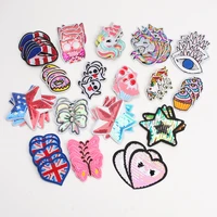 5pcs embroidered patches sewing accessories patches shiny sequin craft supplies clothing sticker diy handicraft applique patches