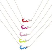rose gold color candy neon colorful enamel 2021 fashion women girl choker arabic word letter pendant necklace