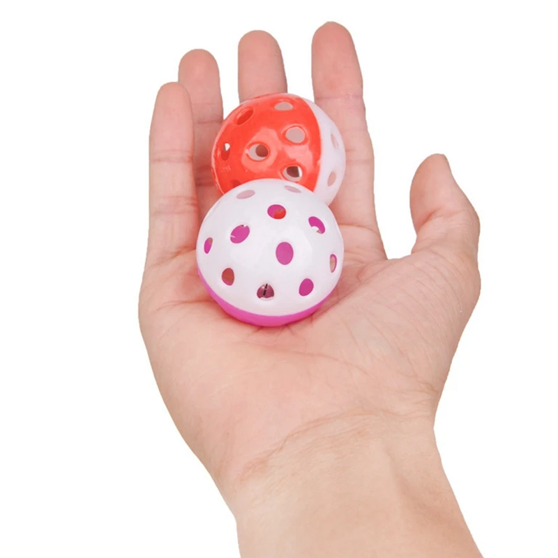 

4PCS Random Color Cat Bell Ball Plastic Hollow out Interactive Cat Bell Toy Cat Toy Ball Training Toys Cat Chase Toy Dorakitten