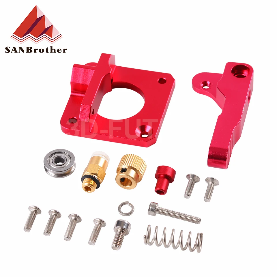 MK8 MK9 Red Extruder For 3D Printer Aluminum Block All Metal Bowden Exruder Kit Right Left Hand 1.75mm Filament CR-7 CR-10