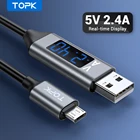 Зарядный кабель TOPK, USB Micro USB, 3A, 1 м