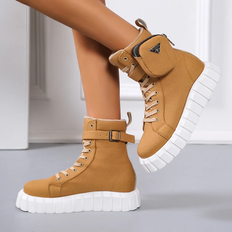 

Женские высокие кроссовки, Дизайнерские ботильоны на толстой подошве, зима 2021