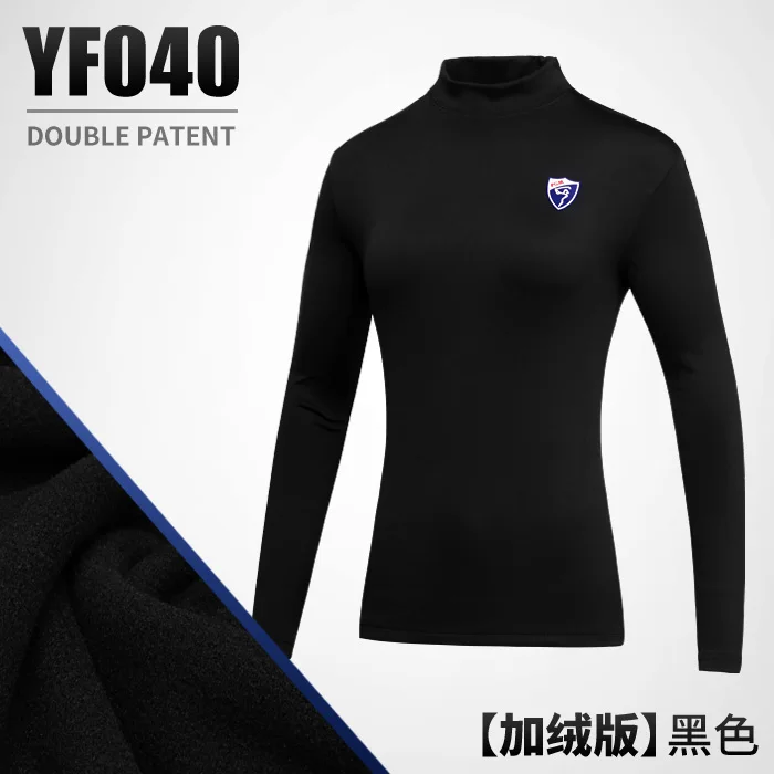Plus velvet black PGM женские футболки гольф одежда футболка поло сжатия Для женщин рубашки Леди с длинным рукавом теплый Гольф рубашка Открытый Спортивная Ropa De Гольф быстросохнущая - Цвет: Plus velvet black