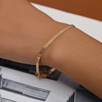 classic snake chain bracelet women trendy gold color stainless steel chain bracelet for women jewelry gift