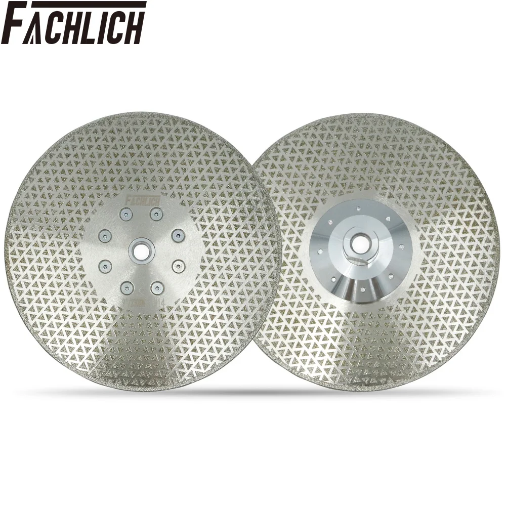 FACHLICH 2pcs Professional Electroplated Diamond Cutting Disc Grinding Saw Blade for Granite Marble Grinding Wheel