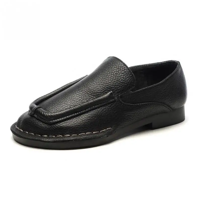 

YourSeason Ladies Genuine Leather Round Toe Shoes Shallow Handmade Casual Vintage Four Seasons Women Spring Autumn Flats
