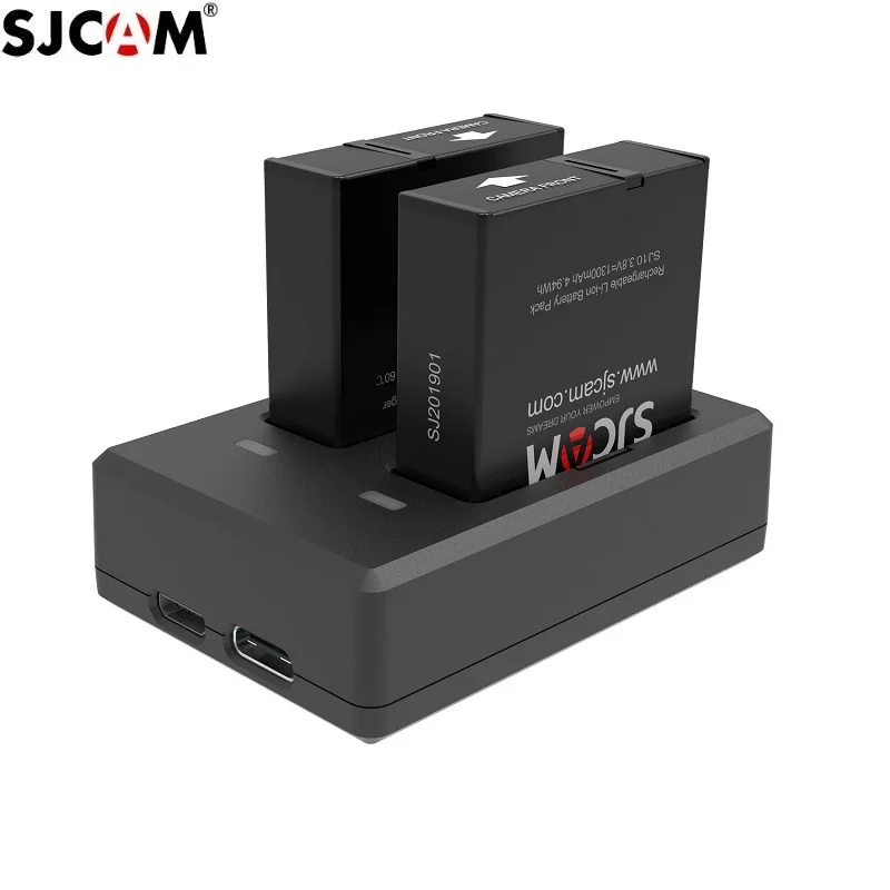 Оригинальное зарядное устройство для батарей SJCAM SJ9 двойное 1300 мАч литий-ионный