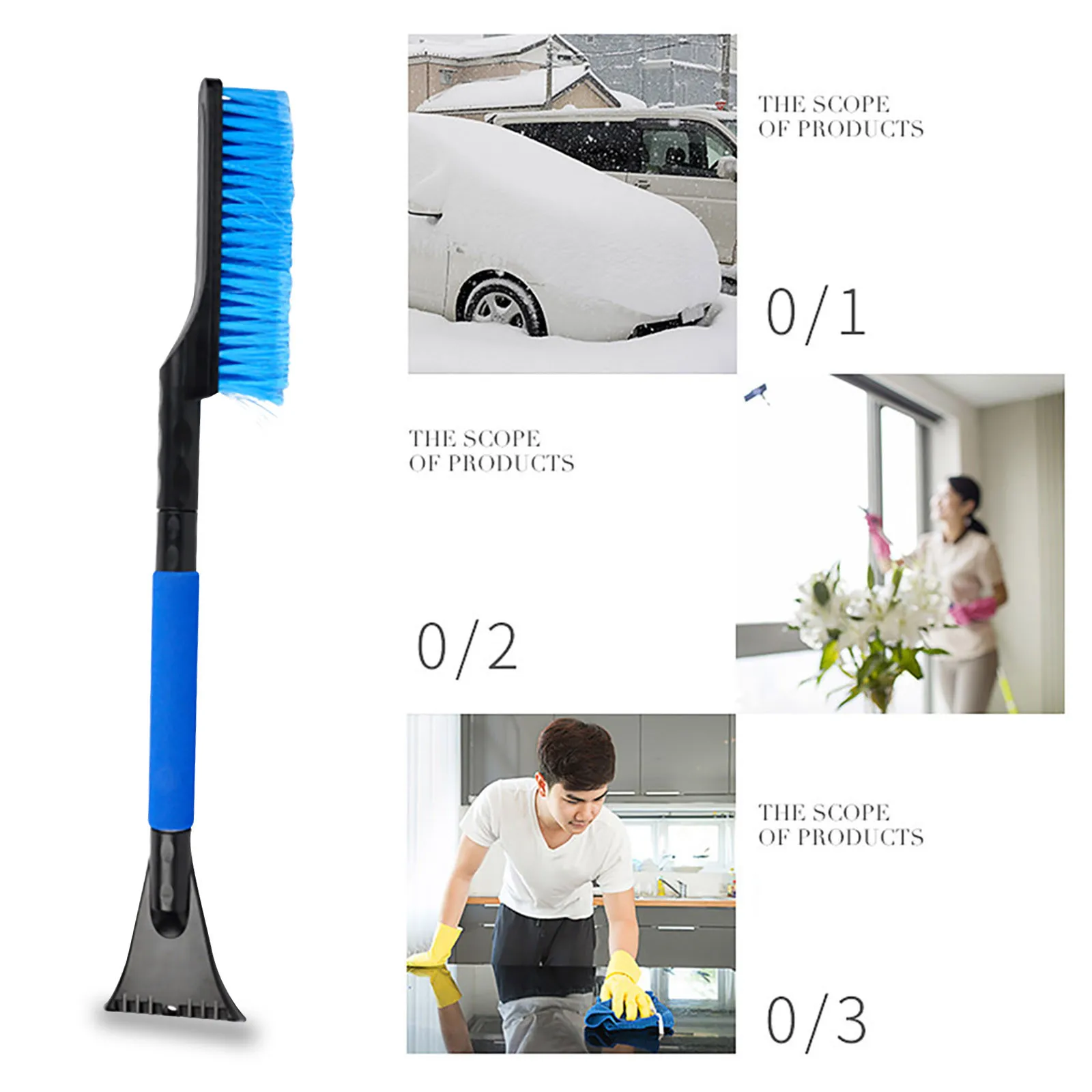 

Многофункциональная автомобильная щетка для удаления снега, щетка для удаления зимнего снега, инструмент для удаления шоколада, лимона, зе...