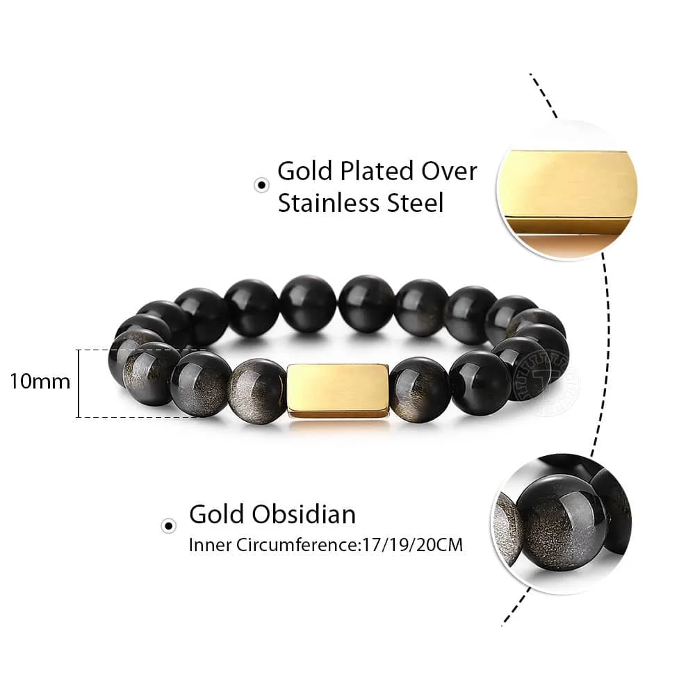 Engraving Bracelet 10mm Natural Stone Bead Stretch for Men Women Eagle Tiger Eye Lapis Lava DPZ016 | Украшения и аксессуары