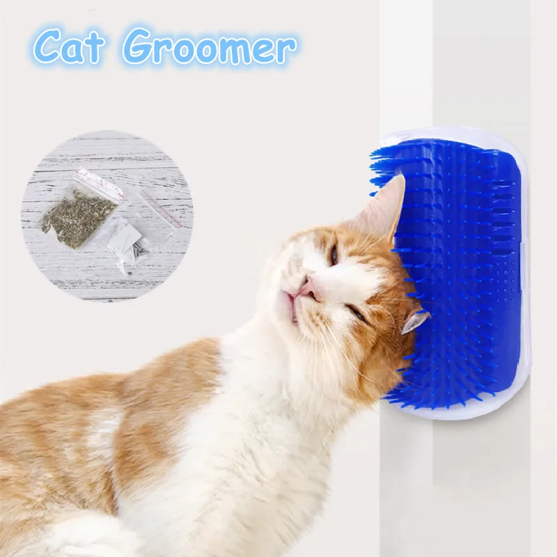 

Cat Self Groomer With Catnip Soft Cats Wall Corner Massage Cat Comb Brush Rubs The Face With A Tickling Comb Pet Grooming Supply
