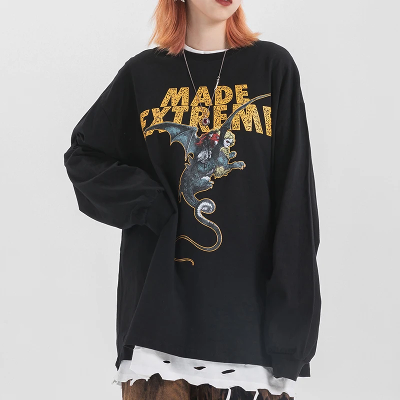 LENSTID креативные футболки с длинными рукавами и принтом иллюстрации 2019 мужские