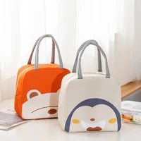 cartoon portable woman lunch bag thermal insulated picnic tote cooler handbags bento pouch container school food storage bags