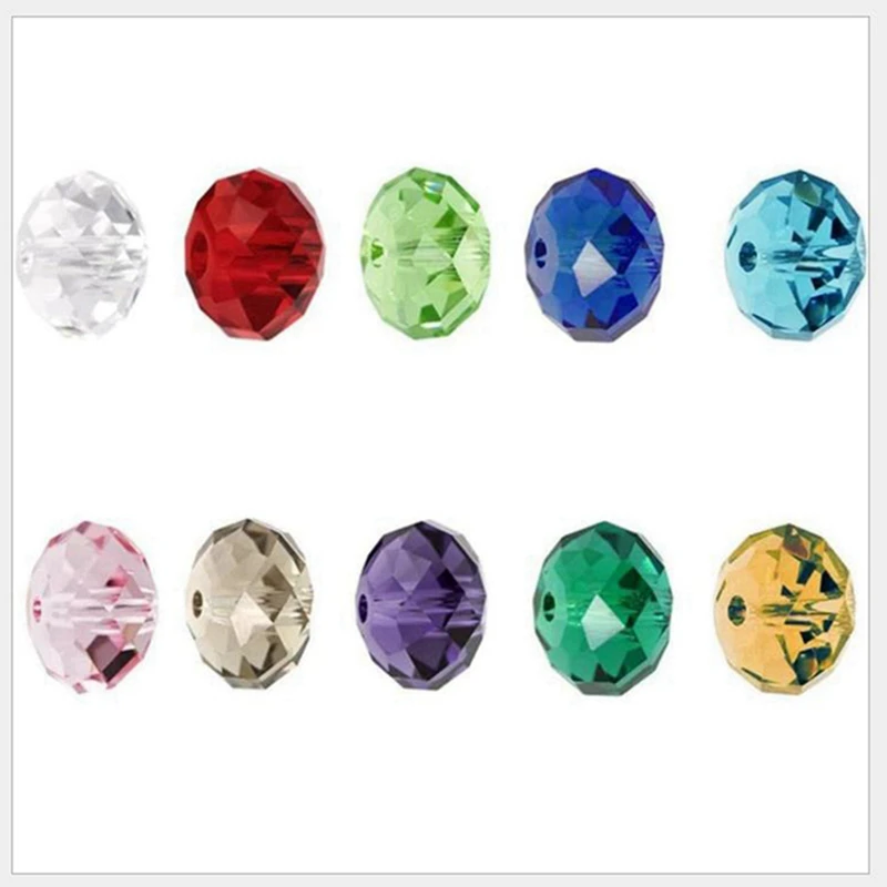 

1050Pcs 15 Color Dyed Round Glass Pearl Beads 6mm & 300Pcs 8mm Crystal Beaded DIY Bracelet Necklace Making Accessories